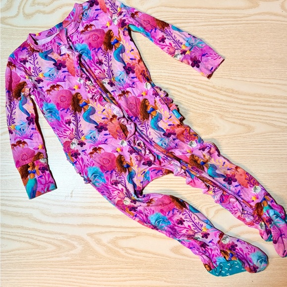Disney Other - Posh Peanut Disney Little Mermaid Print Footed One-Piece Bamboo Pajamas